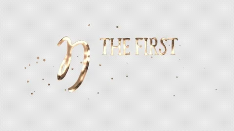 The First Dance Handwriting Animation Gold 4K Transparent Background Stock Footage 337640175