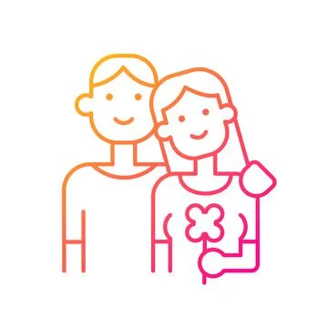 First date gradient linear vector icon 스톡 일러스트