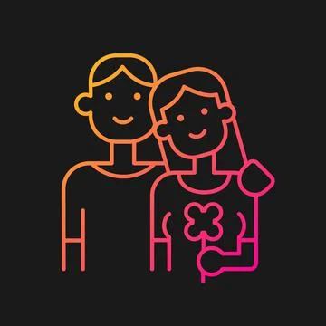 First date gradient vector icon for dark theme イラスト素材