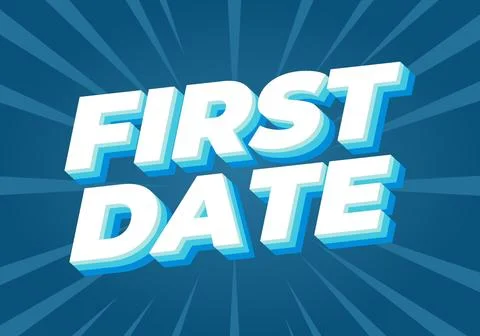 First date. Text effect in 3D style with modern colors Stock Illustration
