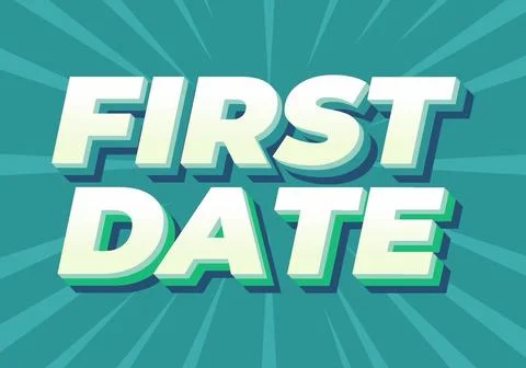 First date. Text effect in 3D style with modern colors Stock Illustration