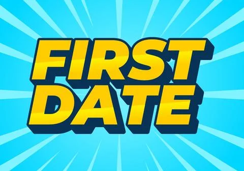 First date. Text effect in 3D style with modern colors Stock Illustration