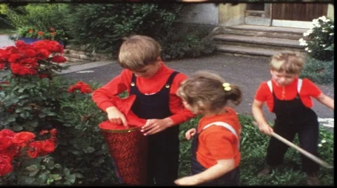 First day at elementary school (vintage 8 mm amateur film) Stock Footage 880003