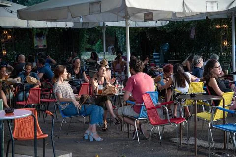 First day of Italy classed as a low-COVID-19-risk white zone, Rome - 28 Jun 2021 Stock Photos