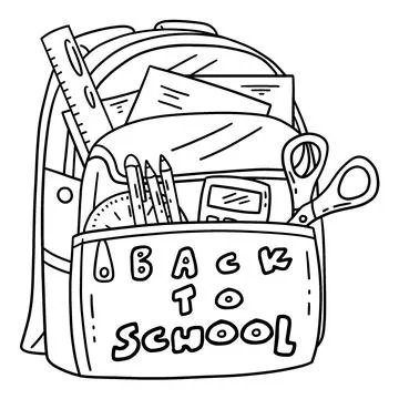 First Day of School Back to School Bag Isolated Stock Illustration