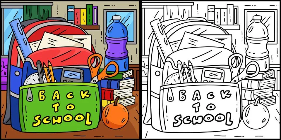 First Day of School Back to School Bag Stock Illustration