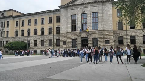 The first day of school in Bergamo. Stock Footage 139205960