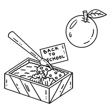 First Day of School Fruit Lunch Box Isolated Stock Illustration