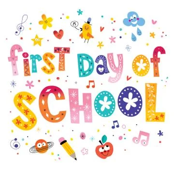 First day of school Stock Illustration