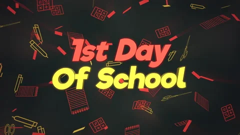 First Day Of School with school elements and shapes Stock Footage 167436264