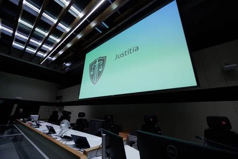 First day of Sky ECC criminal organization trial after decryption of its messagi 写真素材