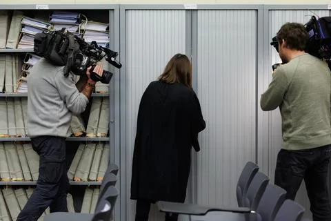 First day of Sky ECC criminal organization trial after decryption of its messagi 写真素材