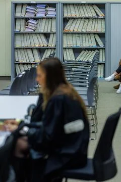 First day of Sky ECC criminal organization trial after decryption of its messagi 写真素材