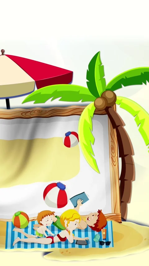 First Day of Summer Background Animation Vertical Stock Footage 341879456