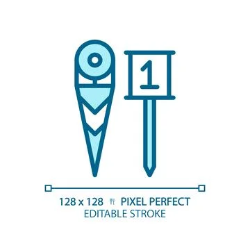 First down marker light blue icon Stock Illustration