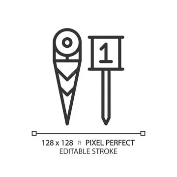 First down marker linear icon Stock Illustration