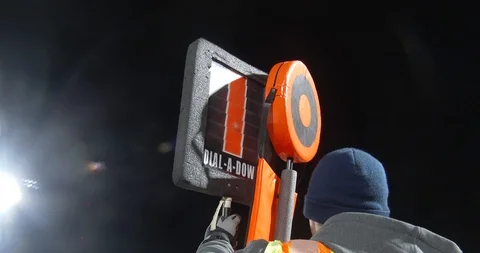 First Down marker Moved on Field Stock Footage 96393681