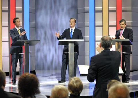 'The First Election Debate' TV programme, Manchester, Britain. - 15 Apr 2010 Stock Photos