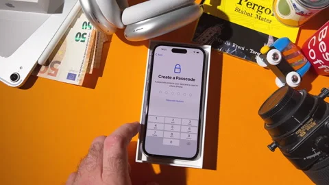 First Encounter: Setting Up Face ID on New iPhone Stock-Footage 269500449