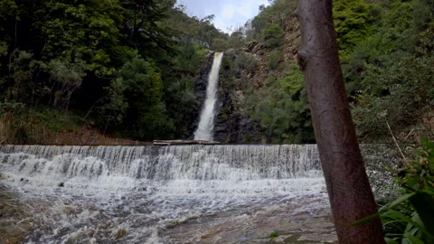 First Falls waterfall at Waterfall Gully, Mount Lofty Summit Trail 4K Stock Footage 340330305
