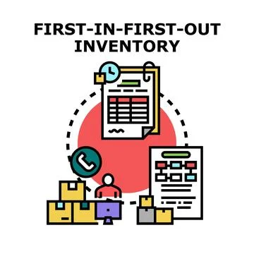 First in, first out inventory management concept illustration Stock Illustration