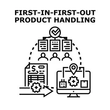 First in first out product handling logistics management system Stock Illustration