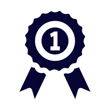 First, first rank, badge, winner badge, first rank badge icon Stock Illustration