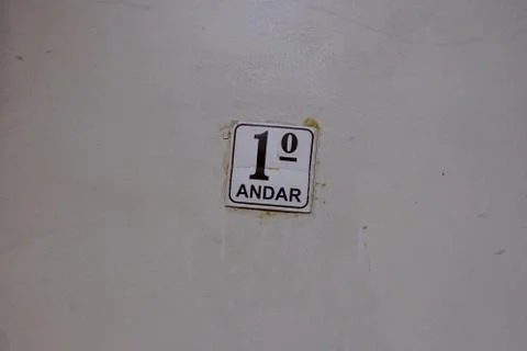 First floor sing in staircase Foto stock