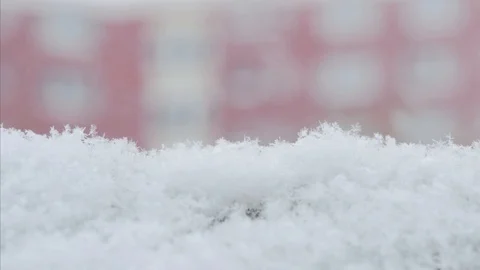 First fluffy snow cover. Close up Stock Footage 95579237