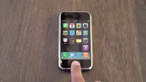 First generation iPhone with the main display turning on Stock-Footage 132930235