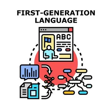 First generation language concept developing new skills Stock Illustration