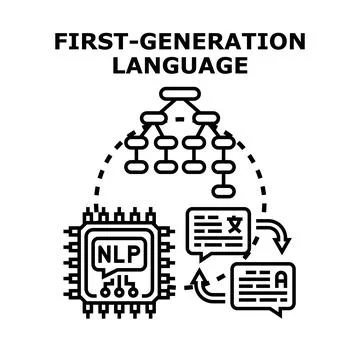 First generation language processing with natural language understanding イラスト素材
