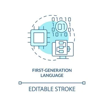 First-generation programming language turquoise concept icon イラスト素材