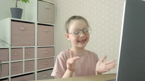 First grader laughs and claps his hands Stock-Footage 154421269