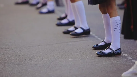 First graders on the beginning of the school year Stock Footage 117371580