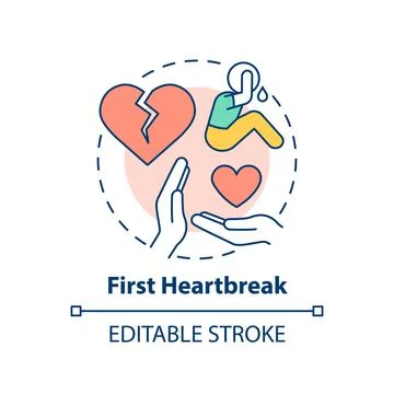 First heartbreak concept icon イラスト素材