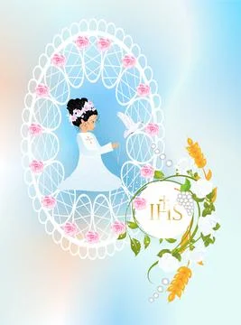 First Holy Communion, Stock Illustration