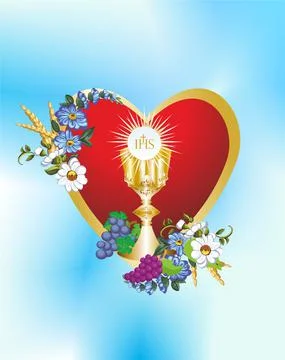 First Holy Communion, Stock Illustration