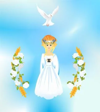 First Holy Communion, Stock Illustration