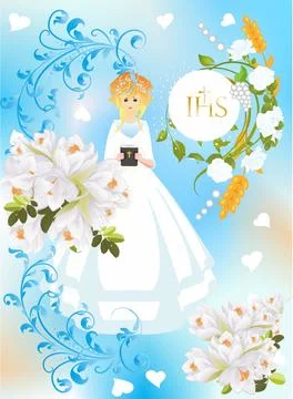 First Holy Communion, Stock Illustration