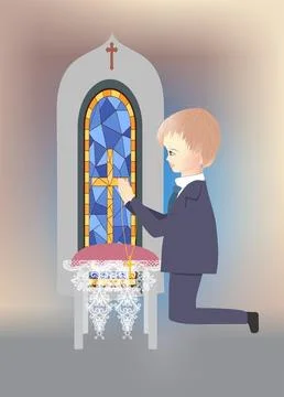First Holy Communion, Stock Illustration