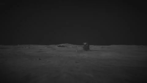 The first human on the moon in front of the lunar Stock-Footage 289783133