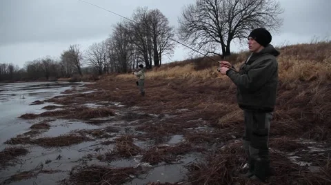 First ice on the river Video stock 48906467