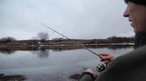 First ice on the river Video stock 48906477