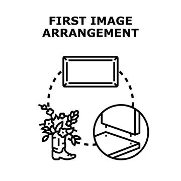 First image arrangement vector concept illustrating creative process Stock Illustration