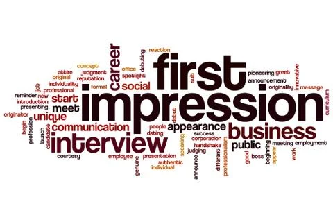 First impression word cloud Stock Illustration