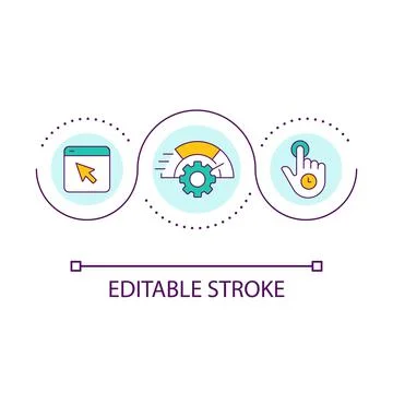 First input delay loop concept icon Stock Illustration