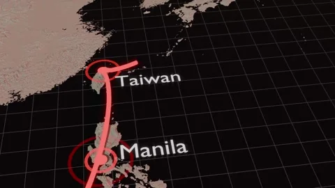 First Island Chain Indo-Pacific Defense Line Map Animation Vídeos de archivo 336904363