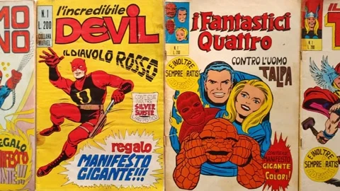 First italian edition of Marvel's comic books Stock Footage 163889670