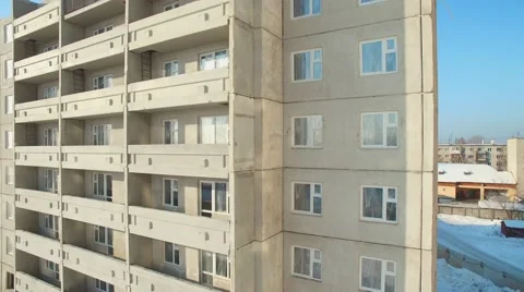 From the first to the last floor built block of flats 스톡 동영상 60234926